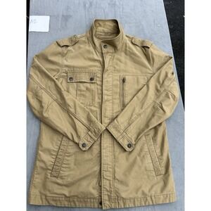 Timberland Utility Field Jacket Men's  XL Tan Khaki Cotton Zip Button Pockets